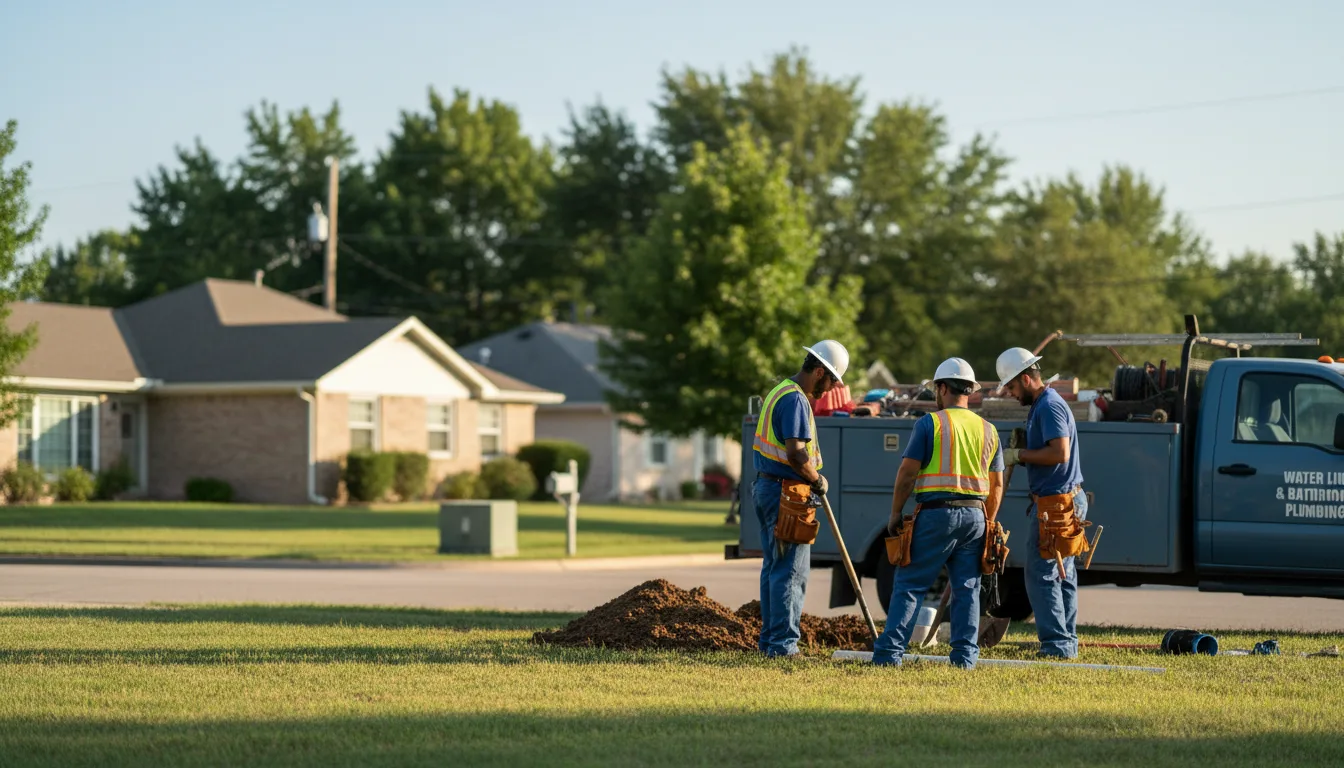 Residential water line and bathroom plumbing service in Laquey, MO